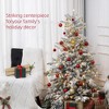 6ft Artificial Prelit Christmas Tree with Warm White LED Light and Snow Flocked Branches, Metal Base - 4 of 4