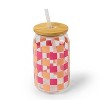 16 fl oz Glass Tumblers Pink Check - Bullseye's Playground™ - 2 of 3