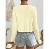 BLUEMING Summer Cardigan Sweaters for Women Cropped Lightweight Front Tie Cardigan with Eyelet Knit Rib Texture Caridigan - 2 of 4