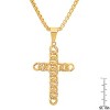 Steeltime 24" Men's 18k gold plated stainless steel and simulated diamonds cross pendant - 3 of 4
