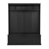 CLIHOME Wide Hall Tree with 5 Hooks, Versatile Entryway Lift Top Storage Bench with 2 Drawers, Retro Wooden 3-in-1 Coat Rack - 3 of 4