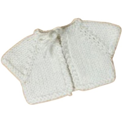 Doll Clothes Superstore Hand-Knit White Sweater for Baby Alive & Small Baby Dolls