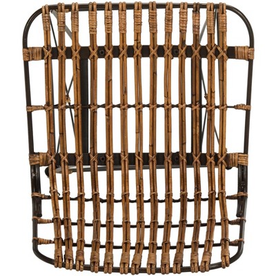 Luxuriant 43'' Natural Brown & Black Metal Wicker Bar Stool - Set of 2