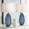 Possini Euro Design Pablo 27" Tall Modern Coastal Table Lamps Set of 2 Blue Art Glass White Shade Living Room Bedroom Bedside (Colors May Vary) - 2 of 4
