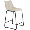 DOMETOUR 24'' Armless Leather Counter Stool with Metal Legs and Footrest for Kitchen Island, Cafe, Pub, Bar Counter, Set of 2 - 4 of 4
