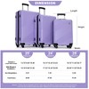 FATMOON 3 Piece Luggage Sets PC+ABS Lightweight Suitcase with Two Hooks, Spinner Wheels, (20/24/28) - 3 of 4