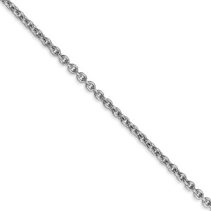 Black Bow Jewelry 2.2mm, 14k White Gold, Solid Cable Chain Necklace - 1 of 4