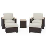 Palm Springs 5pc Outdoor Set with Side Table, Arm Chairs & Ottomans - Home Styles