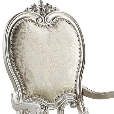 Champagne Floral Fabric Traditional Arm Chair Set