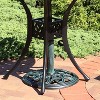 Sunnydaze Outdoor Heavy-Duty Cast Iron Decorative Design Patio Yard Round Umbrella Base Stand - 17" - Green - 4 of 4