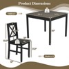 Costway 3 PCS Dining Table Set Wooden Square Kitchen Table with 2 Upholstered Chairs Brown/Gray - 3 of 4