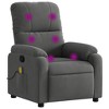 vidaXL Dark Gray Microfiber Manual Reclining Chair - Massage Recliner Armchair With Vibration, Side Pocket, Thick Padding For Living Room Comfort. - 2 of 4