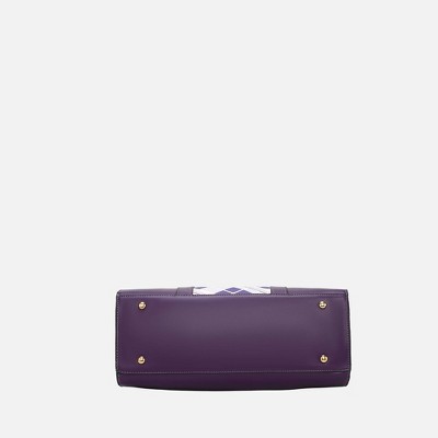 MKF Collection Satchel Bag Women’s Plaid Vegan Leather Set with Wallet, Christine | MKF Collection by Mia K - Purple — фото 8