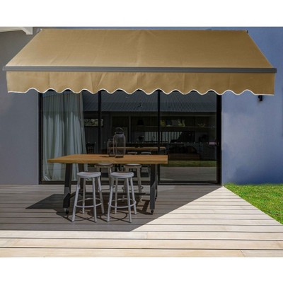 ALEKO 10 x 8 feet Motorized Black Frame Retractable Home Patio Canopy Awning 10'x8'