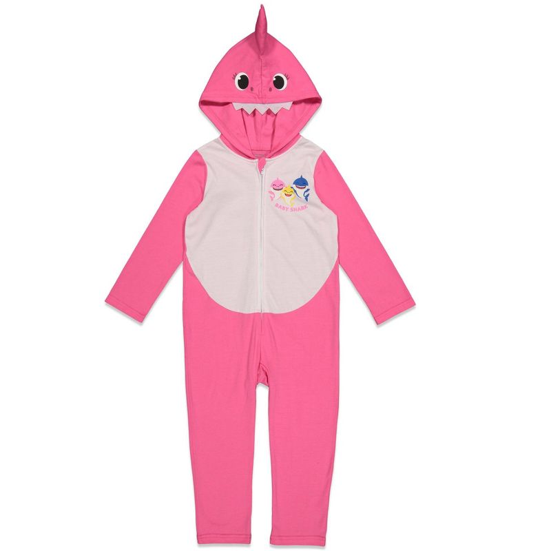 Pinkfong Baby Shark Zip Up Cosplay Costume Coverall Newborn to Infant, 1 of 8