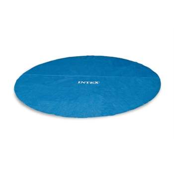 Intex 12-Foot Round Above Ground Swimming Pool Solar Cover Tarp with Drain Holes and Carrying Bag for Easy Set or Metal Frame Pools, Cover Only, Blue
