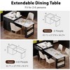YOOCOZZ Modern Rolling Kitchen Island with Wood Grain Extendable Dining Table, Large Storage Space and Built-in Power Outlets - 4 of 4
