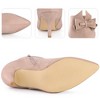 Perphy Women's Bow Pointed Toe Side Zipper Stiletto Heels Ankle Boots - 4 of 4