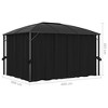 vidaXL Classic Styled Gazebo with UV-Resistant Polycarbonate Roof and Adjustable Polyester Curtains - 157.5"x118.1"x104.3" Anthracite - 4 of 4