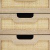 Rattan Nightstand, Farmhouse End Table with 3 Rattan Drawers, Wood Dresser Chest of Drawers with Sturdy Metal Legs, Cabinet Organizer - 3 of 4