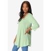 Roaman's Women's Plus Size Squareneck Pointelle Top - 4 of 4