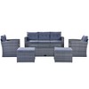 Sapphtopaz Patio Furniture Set Wicker Woven Outdoor Conversation Chairs with Cushions and Square Coffee Table for Outdoor, Terrace - 3 of 4