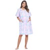 Casual Nights Women's Snap front House Dress Short Sleeve Woven Duster Housecoat Lounger Robe - 2 of 4