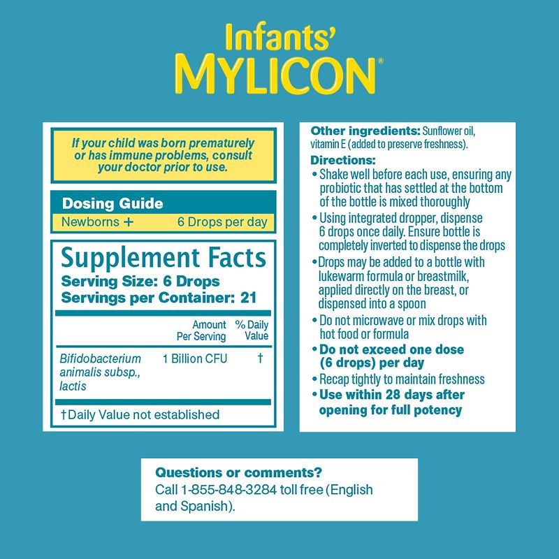 Mylicon Daily Probiotic Colic Drops - 0.28 fl oz, 5 of 12