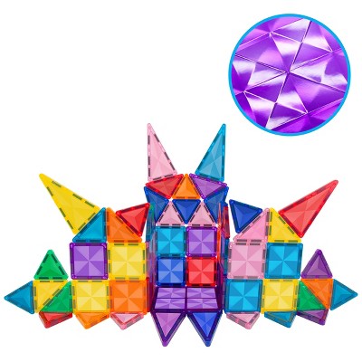 PICASSO-TILES 100 PC Magnetic Tiles, Magnetic Building Blocks for Kids, Magnet for Kids 3+ W/ Large Carry Case