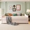 NicBex Full Size Day Bed with Trundle Upholstered Day Bed Frame, Sleeper Sofa with Waved Arms for Apartment - 3 of 4