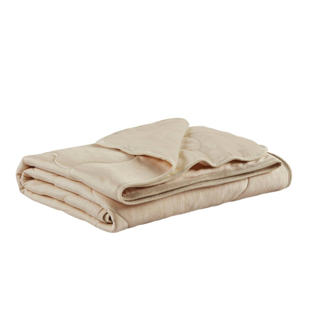 Photos - Duvet Sharper Image Cooling Touch Throw Tan: Lightweight Knitted Nylon & Polyethylene, Wrinkle-Resistant, OEKO-TEX Certified