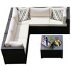 Tangkula 6PCS Rattan Patio Sectional Sofa Conversation Set Outdoor w/ Beige Cushions - 4 of 4