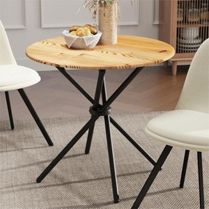 Homy Casa Round Wooden Dining Table with Cross Metal Base for Kitchen or Small Dining Room - 1 of 4