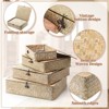 Aoibox Set of 4 Seagrass Wicker Storage Baskets with Lids Decorative Flat Organizer Bins for Closet Shelf Bedroom White - 3 of 4