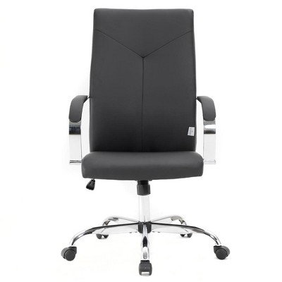 Black High-Back Leather Executive Swivel Office Chair