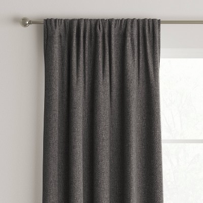 84"x42" Heathered Thermal Room Darkening Curtain Panel Dark Gray - Room Essentials™