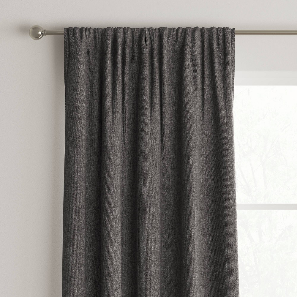 Photos - Curtains & Drapes 42"x84" Room Darkening Heathered Window Curtain Panel Dark Gray - Room Ess
