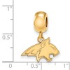 Black Bow Jewelry 14k Yellow Gold Plated Sterling Silver Montana State Bobcats NCAA Bead Charm - 2 of 3