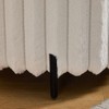 Hrinhom 22.1"W Faux Fur Round Ottoman, Footstool with Metal Legs - 3 of 4