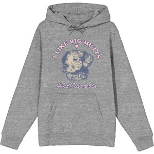 "I Like Big Mutts And I Cannot Lie"  Whimsical Dog  Adult Long Sleeve Hoodie - 1 of 2