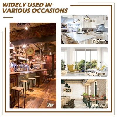 Brown Swivel Bar Stool with Leather Seat and Wood Legs