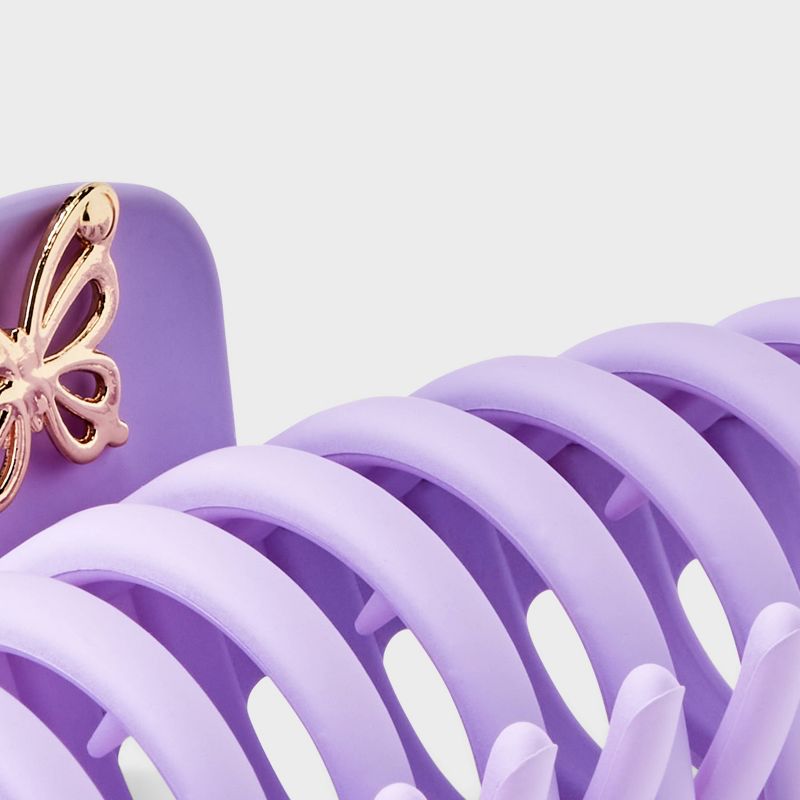 Matte Jumbo Claw Hair Clip with Butterfly Charm - Wild Fable&#8482; Lilac Purple, 2 of 3