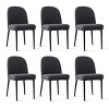 7-Piece Modern Rectangular Dining Table Set with 6 Upholstered Linen Dining Chairs, Solid Wood Table for Kitchen or Dining Room-Maison Boucle - 4 of 4