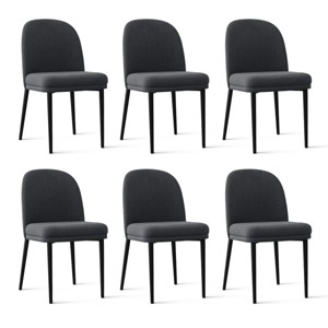 Upholstered Dining Chairs with Linen Blend Fabric and Metal Legs, Modern Armless Side Chairs for Dining Room-Maison Boucle - 1 of 4