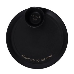 Totalee Gift Crack Dip Platter w/ Bowl Set of 2 Ceramic Black - 1 of 1