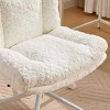 ChicFurnit Task and Office Chairs Faux Alpaca Upholstered Office Chair Swivel Chair Ergonomic Chair for Home Office, White, 24.8"*26.4"*37" - 4 of 4