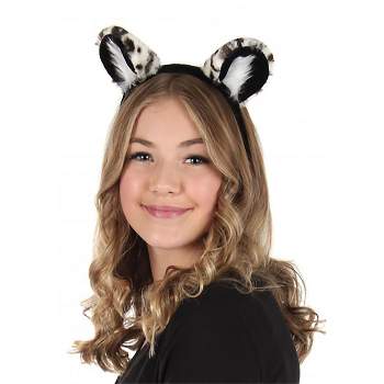 HalloweenCostumes.com    Deluxe Snow Leopard Ears Headband, Black/White
