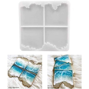JDICTION Resin Coaster Molds, Silicone Coaster Molds for Epoxy Resin, Geode Mold for Making Agate Coasters, Cup Mats - 1 of 4