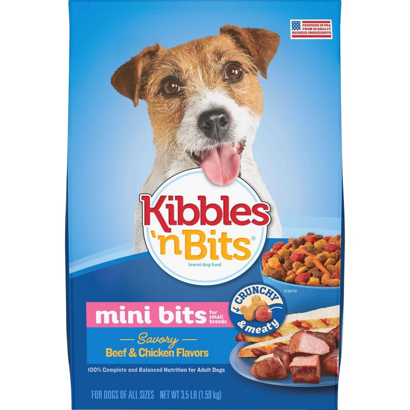 Kibbles 'n Bits Mini Bits Savory Beef & Chicken Flavors Small Breed Complete & Balanced Dry Dog Food, 1 of 8