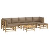 vidaXL 8 Piece Patio Lounge Set with Taupe Cushions - Outdoor Sectional Sofa Set with Coffee Table, Soft Cushions, and Backrest for Comfort - 3 of 4